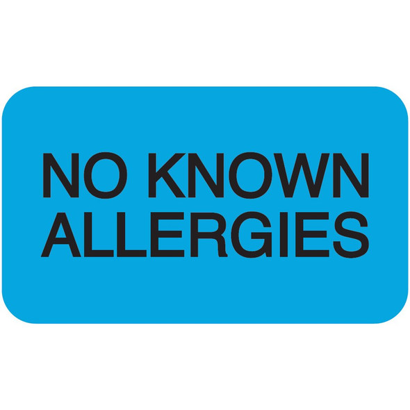 AmeriFile Medical Alert and Allergy Labels -No Known Allergies - Lt Blue - 1 5/8" x 7/8 " - Roll of 250 - LCL2066H