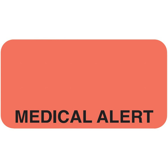 AmeriFile "Medical Alert" Label - Fl Red - 1 5/8" x 7/8 " - Roll of 500 - LCL2161H