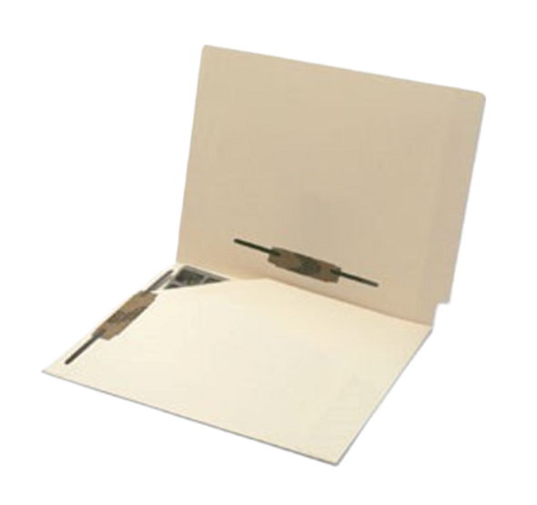 11 pt Manila End Tab Folders with Full Size Diagonal Pocket and Fasteners in Positions #3 & #5 - Letter Size - Full Cut End Tab (Box of 50)