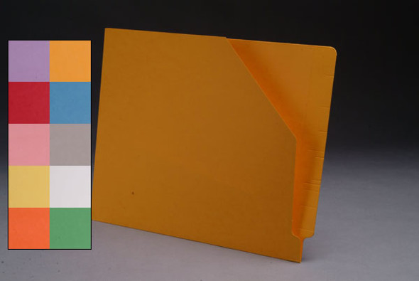 Colored End Tab Pocket Folder with Slant Cut Pocket, Full Cut End Tab, Letter Size - Available in 10 Colors - 100/Box