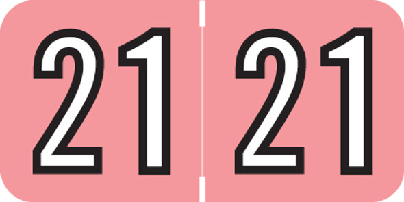 Barkley Yearband Label (Rolls of 500) - 2021 - Pink - BAYM Series - Laminated - 3/4" H x 1-1/2" W