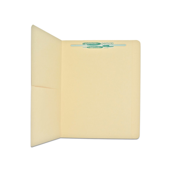 Medical Arts Press Top Tab Letter Size Folder - 11 Pt. Manila File Folders with Half Pocket and 1 Permclip Fastener in Position 1- (50/Box)
