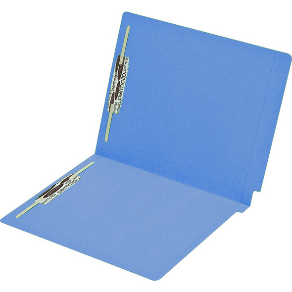 Medical Arts Press Match Colored End Tab File Folders with 2 Permclip Fasteners- Dark Blue, Letter Size, 15pt (50/Box)