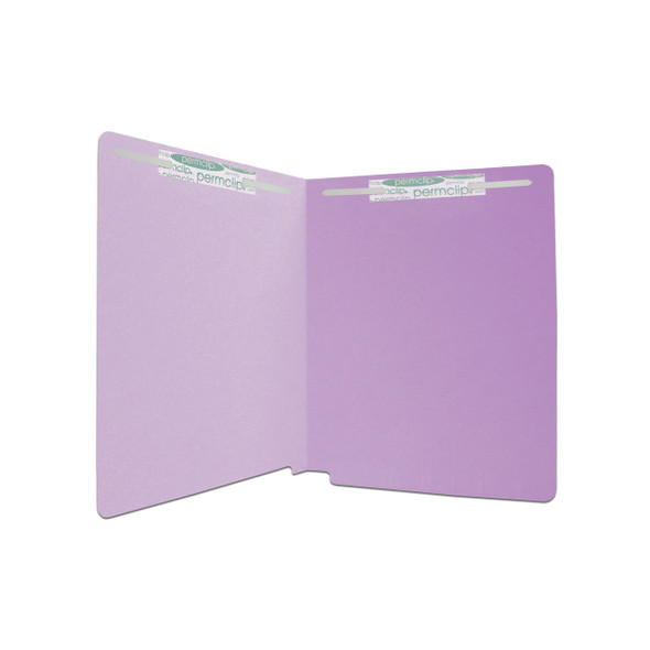 Medical Arts Press Match Colored End Tab File Folders with 2 Permclip Fasteners- Lavender, Letter Size, 11pt (50/Box)