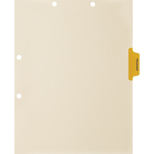 Medical Arts Press Match Colored Side Tab Chart Dividers- Procedures, Tab Position 3- Amber (100/Pkg) (56774)