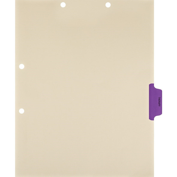 Medical Arts Press Match Colored Side Tab Chart Dividers- Therapy, Tab Position 4- Purple (100/Pkg) (56779)