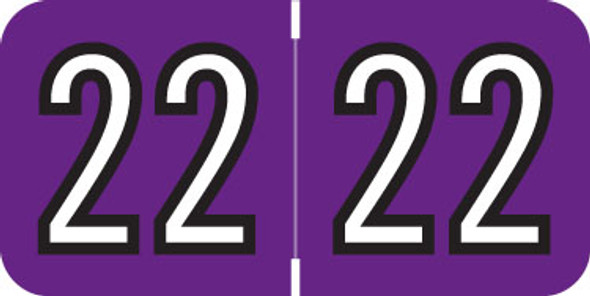 Barkley Yearband Label (Rolls of 500) - 2022 - Purple - BKYM Series - Laminated - 3/4" H x 1-1/2" W