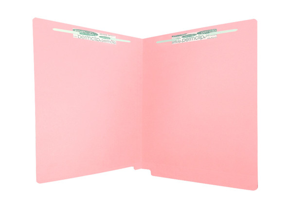Medical Arts Press Match Colored End Tab File Folders with 2 Permclip Fasteners- Pink, Letter Size, 11pt (50/Box)
