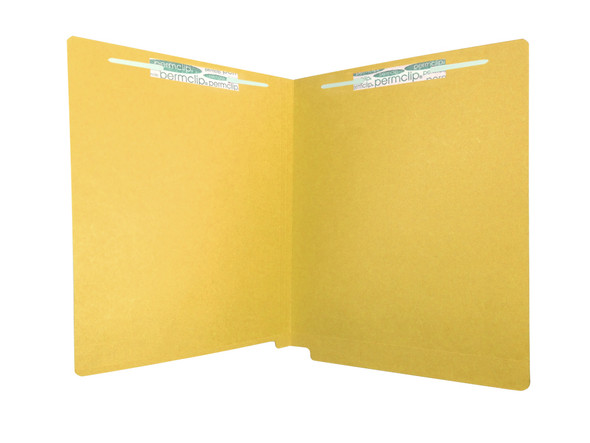 Medical Arts Press Match Colored End Tab File Folders with 2 Permclip Fasteners- Goldenrod, Letter Size, 11pt (50/Box)