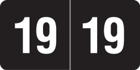 Smead Yearband Label - 2019 ETS Series (250 Pack) - - Black - 1/2" H x 1" W