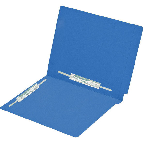 Medical Arts Press Match Colored End Tab File Folders with 2 Permclip Fasteners in Position 3 and 5- Dark Blue, Letter Size, 15pt (250/Carton)
