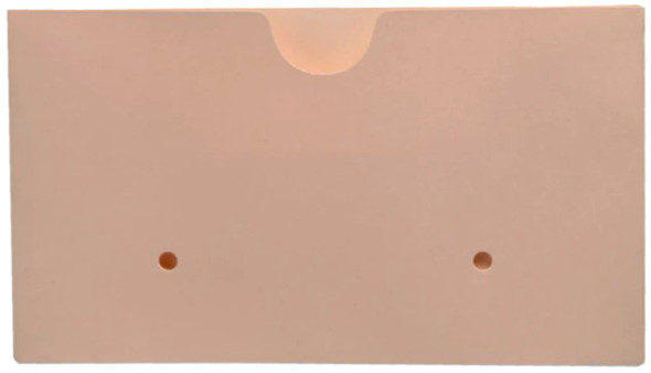 Self-Adhesive Manila Pocket - 5" W x 3" H - Thumb Cut Center - Punched holes on front - 50/Box