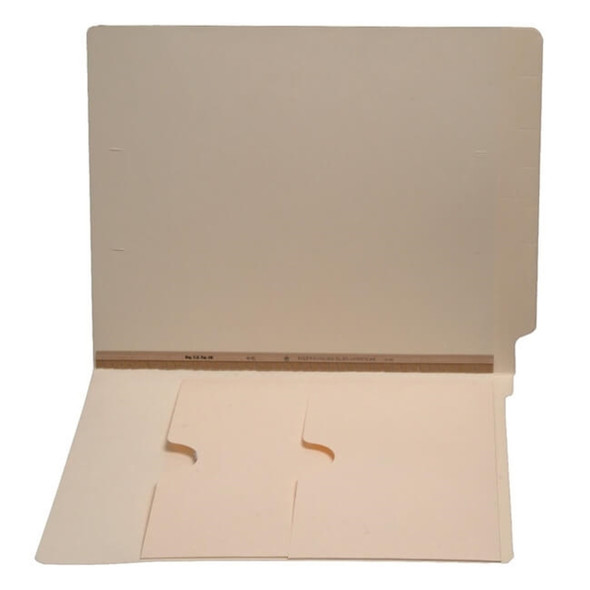 11 Pt. End Tab Pocket Folder with Double Pocket-U-File-M Strip - Box of 50 - S-09093