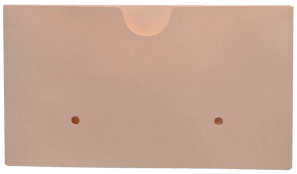 Self-Adhesive Manila Pockets - 8-1/2" x 5" - Thumb Cut Center - Holes Punched on Front - 50/Box