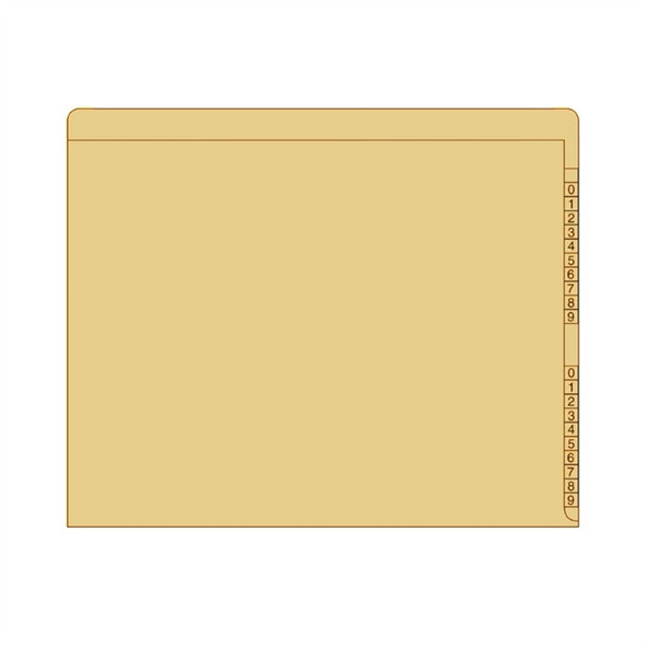 End/Top Tab Numeric Kardex Folders - TAN - Letter Size - 3/4" Expansion - 100/Box