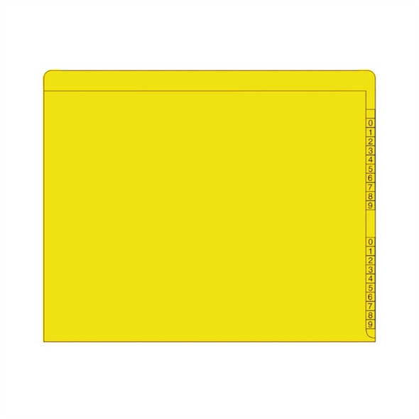 End/Top Tab Numeric Kardex Folders - YELLOW - Letter Size - 3/4" Expansion - 100/Box