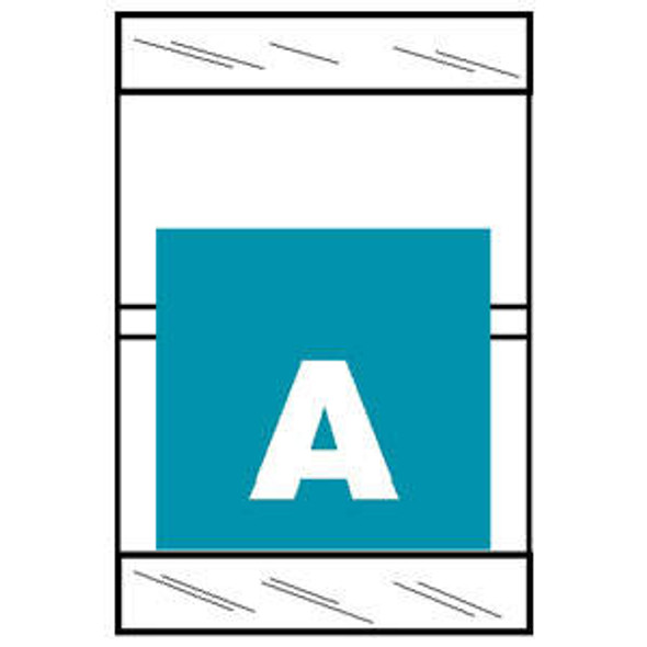 Col'R'TAB Top Tab Alpha Labels - 82050 Series - Letter 'A' - Light Blue - 1-1/2" H x 1" W - Labels on Sheets - 100/Pack