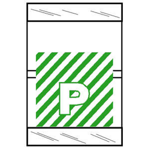 Col'R'TAB Top Tab Alpha Labels - 82050 Series - Letter 'P' - Light Green - 1-1/2" H x 1" W - Labels on Sheets - 100/Pack