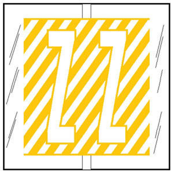 Col'R'TAB Top Tab Alpha Labels - 82100 Series - Letter 'Z' - Yellow - 1-1/2" H x 1-1/2" W - Labels on Sheets - 100/Pack