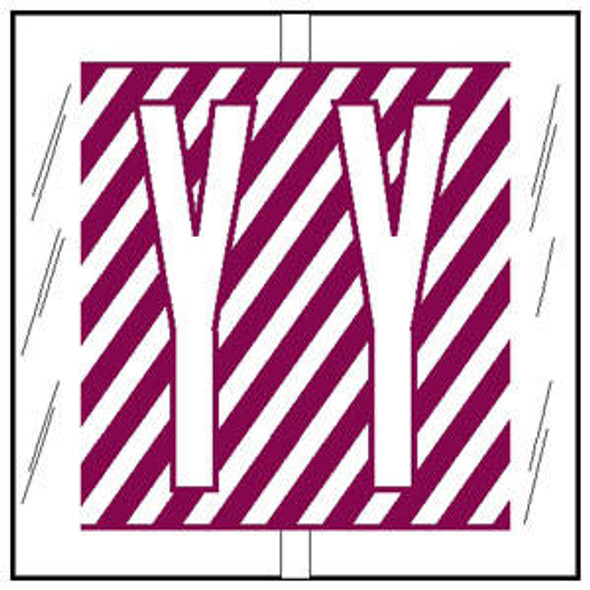 Col'R'TAB Top Tab Alpha Labels - 82100 Series - Letter 'Y' - Violet - 1-1/2" H x 1-1/2" W - Labels on Sheets - 100/Pack