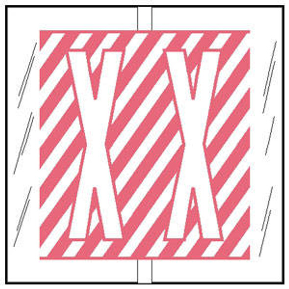 Col'R'TAB Top Tab Alpha Labels - 82100 Series - Letter 'X' - Pink - 1-1/2" H x 1-1/2" W - Labels on Sheets - 100/Pack