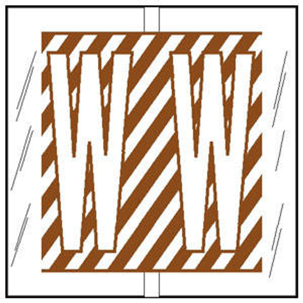 Col'R'TAB Top Tab Alpha Labels - 82100 Series - Letter 'W' - Brown - 1-1/2" H x 1-1/2" W - Labels on Sheets - 100/Pack