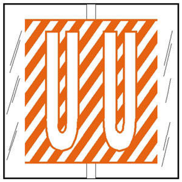 Col'R'TAB Top Tab Alpha Labels - 82100 Series - Letter 'U' - Orange - 1-1/2" H x 1-1/2" W - Labels on Sheets - 100/Pack