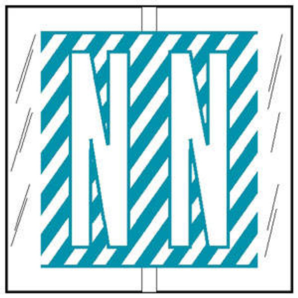 Col'R'TAB Top Tab Alpha Labels - 82100 Series - Letter 'N' - Light Blue - 1-1/2" H x 1-1/2" W - Labels on Sheets - 100/Pack