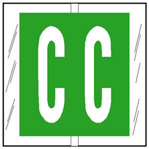 Col'R'TAB Top Tab Alpha Labels - 82100 Series - Letter 'C' - Light Green - 1-1/2" H x 1-1/2" W - Labels on Sheets - 100/Pack
