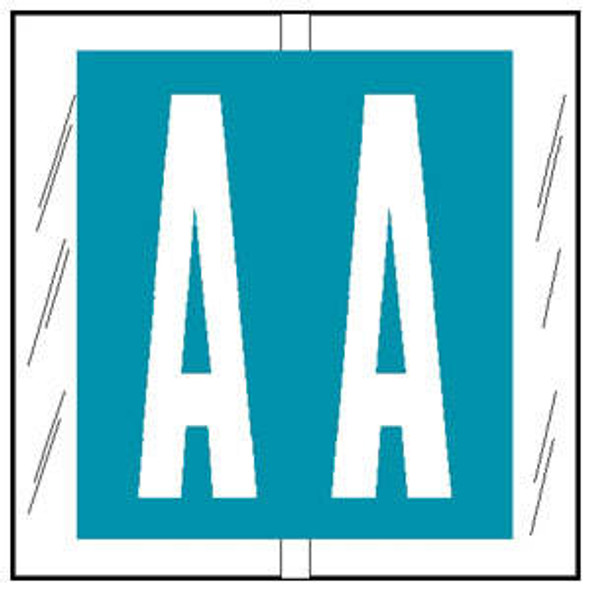 Col'R'TAB Top Tab Alpha Labels - 82100 Series - Letter 'A' - Light Blue - 1-1/2" H x 1-1/2" W - Labels on Sheets - 100/Pack