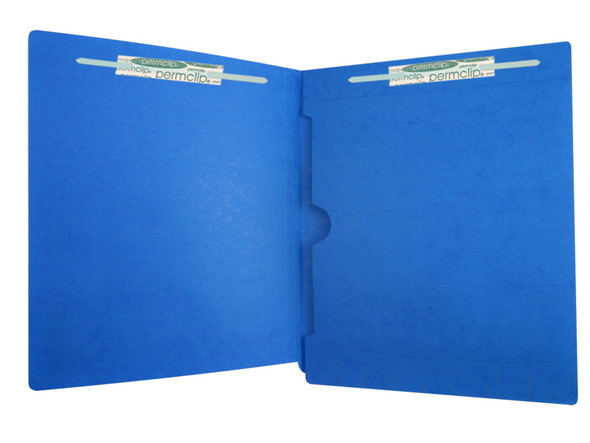 Medical Arts Press Match Full Pocket End Tab Folders with 2 Permclip Fasteners- Dark Blue, 11pt (250/Carton)