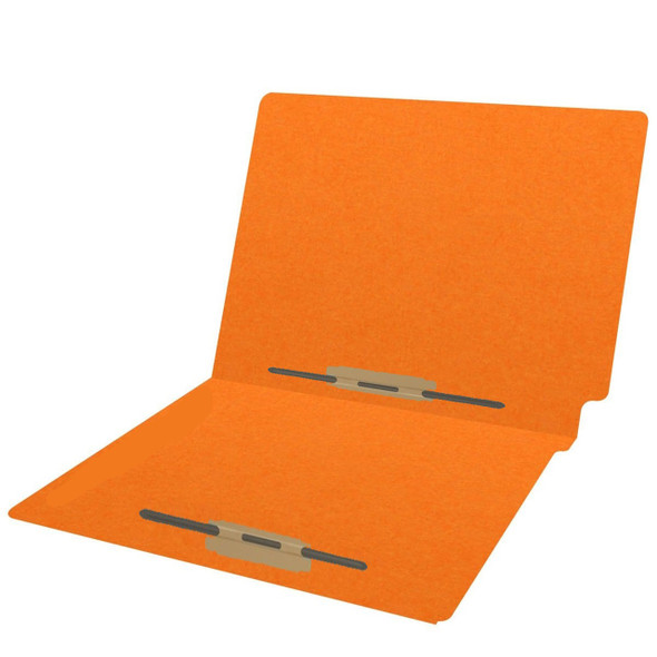 End Tab File Folder - Orange - Fasteners in Positions 5 & 7 - Letter Size - 14 pt - Reinforced Tab - Full End Tab - Carton of 250