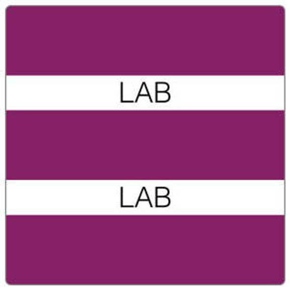 Patient Chart Index Tabs/Labels - "Lab" -  Purple - 1/2" H x 1-1/4" W - 102/Pack