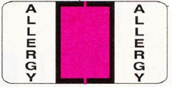 "Allergy" Labels - 1 1/2 W x 3/4 H - Fluorescent Pink - Jeter - 240 Labels per Package