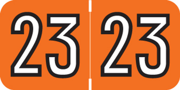 Barkley Yearband Label (Rolls of 500) - 2023 - Orange - BAYM Series - Laminated -  3/4" H x 1-1/2" W