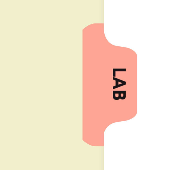 "Lab" Side Tab Chart Dividers- Lab, Tab Position 3- Pink (100/Pkg)