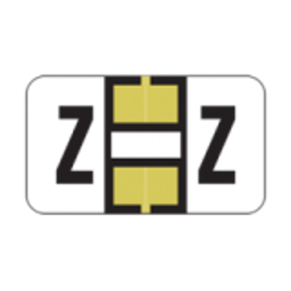 JETER Alphabetic Labels - 2500 Series (Sheets for Binder) Letter 'Z'- Gold - 240 Labels per bag