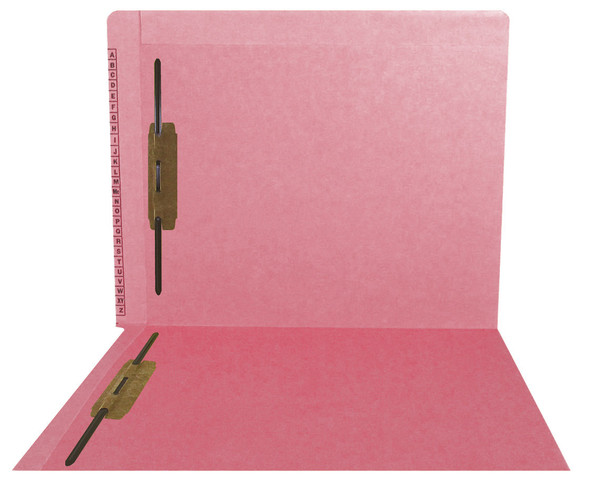 Kardex Sem-Scan Alpha Folders - End/Top Tab - PINK - Fasteners in 1 & 3 - Letter Size - 50/Box