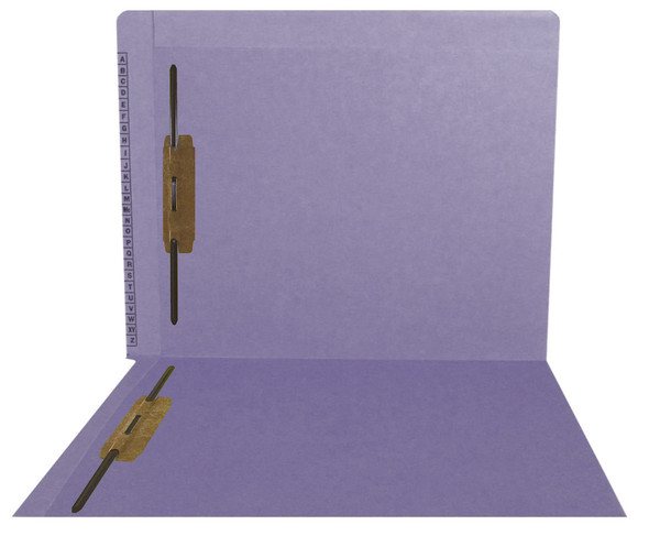 Kardex Sem-Scan Alpha Folders - End/Top Tab - PURPLE - Fasteners in 1 & 3 - Letter Size - 50/Box