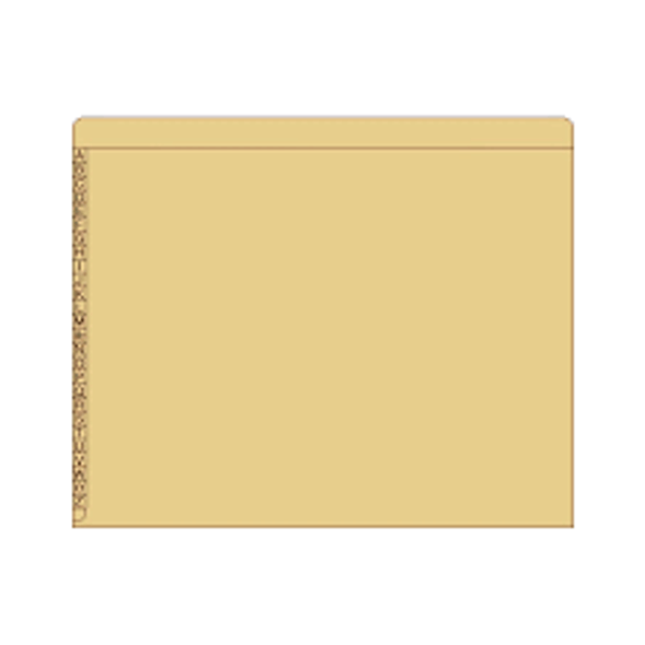 End/Top Tab Alphabetic Kardex Folders - Letter Size - 11 Pt. Colored Stock - 3/4" Expansion - Tan - 100/Box