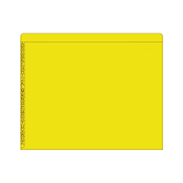 End/Top Tab Alphabetic Kardex Folders - Letter Size - 11 Pt. Colored Stock - 3/4" Expansion - Yellow - 100/Box