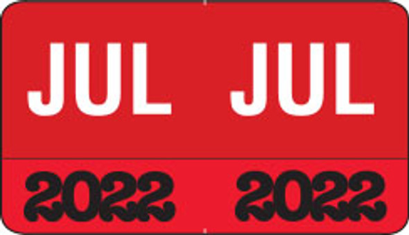 Month/Year Labels 2022 - July - 225 Labels Per Pack - 1-1/2" W x 1" H