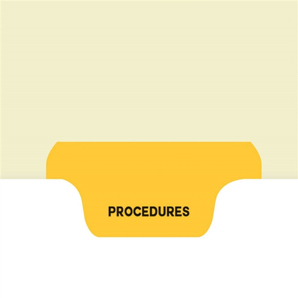 "Procedures" Bottom Tab Chart Dividers- Procedures, Tab Position 3- Amber (100/Pkg) (S-09559)