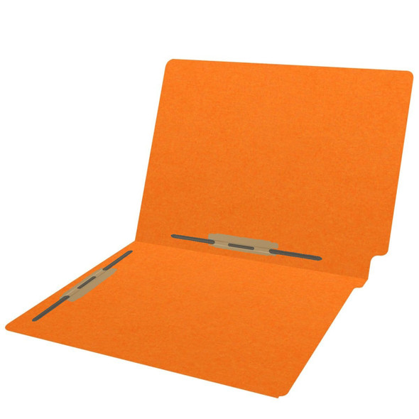 End Tab File Folder - Orange - Fasteners in Positions 3 & 5 - Letter Size - 14 pt - Reinforced Tab - Full End Tab - Carton of 250