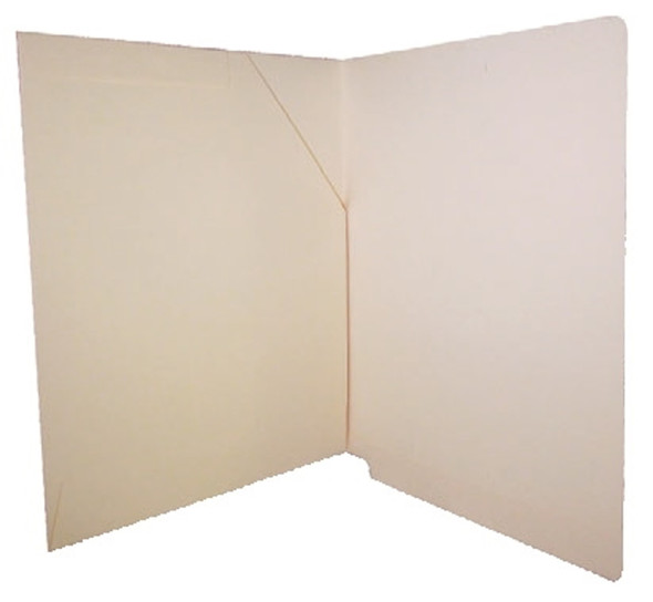 11 pt Manila End Tab Folders with Full Size Diagonal Pocket and - Letter Size - Full Cut End Tab (Box of 50)