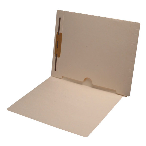 Full Back Pocket Open Bottom Manila Folder with Fastener in Position 1 - 11 Pt. Manila - Full Cut End Tab - Letter Size