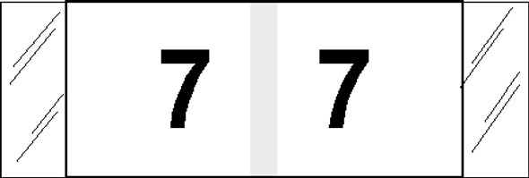 Tabbies 11837 - ORIGINAL Col'R'Tab NUMERIC 11830 LABEL SERIES, 1/2" NUMERIC TABS '#7', BLACK & WHITE, 1/2"H x 1-1/2"W, 500/ROLL