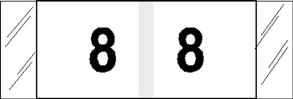 Tabbies 11838 - ORIGINAL Col'R'Tab NUMERIC 11830 LABEL SERIES, 1/2" NUMERIC TABS '#8', BLACK & WHITE, 1/2"H x 1-1/2"W, 500/ROLL