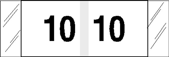 Tabbies 11840 - ORIGINAL Col'R'Tab NUMERIC 11830 LABEL SERIES, 1/2" NUMERIC TABS '#10', BLACK & WHITE, 1/2"H x 1-1/2"W, 500/ROLL