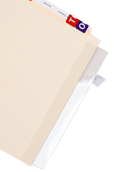 SPINE EDGE PROTECTOR - Tabbies 68387 - LABEL/FILE FOLDER PROTECTORS, FULL END TAB PROTECTOR, CLEAR, 11"W x 2"H, 100/PACK